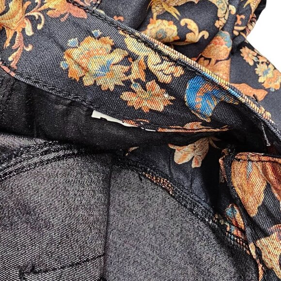 Desigual  Womens Black Floral Print Trouser Jeans Size 38 US 4 Peony - Picture 8 of 9